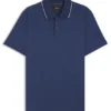 Collar-tipping polo shirt in cotton and silk