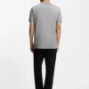 Collar-tipping T-shirt in cotton and silk