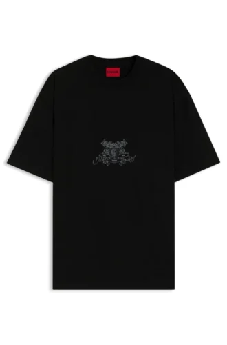 Collegiate-artwork T-shirt in cotton jersey
