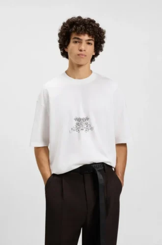 Collegiate-artwork T-shirt in cotton jersey