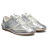 Comfort-insole trainers with silver-tone uppers