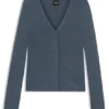 Concealed-closure cardigan in virgin wool