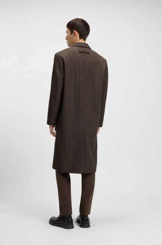 Concealed-closure coat in a regular fit Concealed-closure coat in a regular fit
