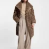 Concealed-closure coat in faux fur Concealed-closure coat in faux fur