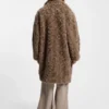 Concealed-closure coat in faux fur Concealed-closure coat in faux fur