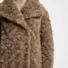 Concealed-closure coat in faux fur Concealed-closure coat in faux fur