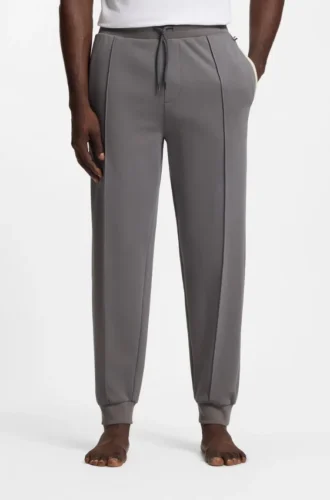 Contrast-binding tracksuit bottoms in a cotton blend