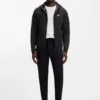 Contrast-binding zip-up hoodie in a cotton blend