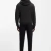 Contrast-binding zip-up hoodie in a cotton blend