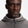 Contrast-binding zip-up hoodie in a cotton blend