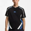 Contrast-detail T-shirt in stretch cotton