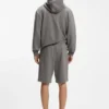 Contrast-logo hoodie in cotton terry