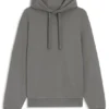 Contrast-logo hoodie in cotton terry