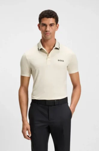Contrast-logo polo shirt in a slim fit