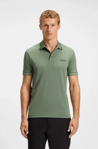 Contrast-logo polo shirt in a slim fit