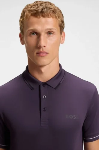 Contrast-logo polo shirt in a slim fit