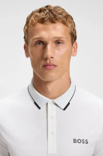 Contrast-logo polo shirt in a slim fit