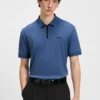 Contrast-logo polo shirt in cotton piqué
