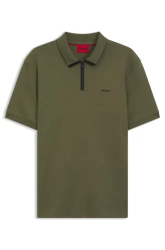 Contrast-logo polo shirt in cotton piqué