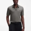 Contrast-logo polo shirt in cotton piqué