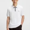 Contrast-logo polo shirt in cotton piqué