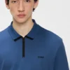 Contrast-logo polo shirt in cotton piqué