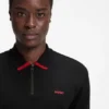 Contrast-logo polo shirt in cotton piqué