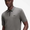 Contrast-logo polo shirt in cotton piqué