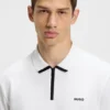 Contrast-logo polo shirt in cotton piqué