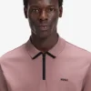 Contrast-logo polo shirt in cotton piqué