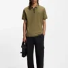 Contrast-logo polo shirt in cotton piqué