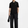 Contrast-logo polo shirt in cotton piqué