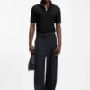 Contrast-logo polo shirt in cotton piqué