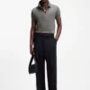 Contrast-logo polo shirt in cotton piqué