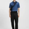 Contrast-logo polo shirt in cotton piqué