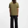 Contrast-logo polo shirt in cotton piqué