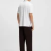 Contrast-logo polo shirt in cotton piqué