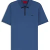 Contrast-logo polo shirt in cotton piqué