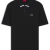 Contrast-logo polo shirt in cotton piqué