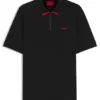 Contrast-logo polo shirt in cotton piqué