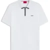 Contrast-logo polo shirt in cotton piqué