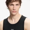 Contrast-logo slim-fit tank top in stretch cotton