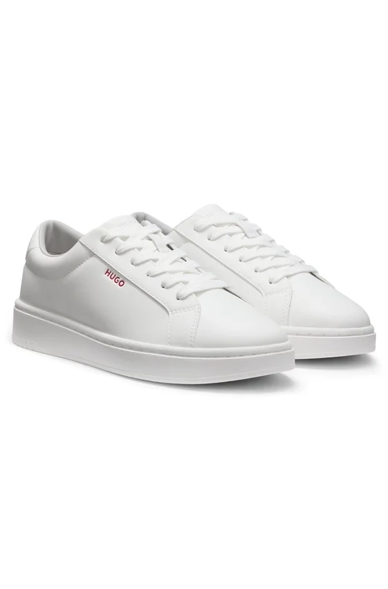 Contrast-logo trainers in faux leather Contrast-logo trainers in faux leather