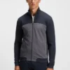 Contrast-piping jacket in a cotton blend