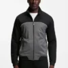Contrast-piping jacket in a cotton blend