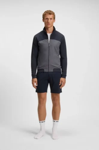 Contrast-piping jacket in a cotton blend