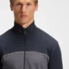 Contrast-piping jacket in a cotton blend