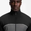 Contrast-piping jacket in a cotton blend