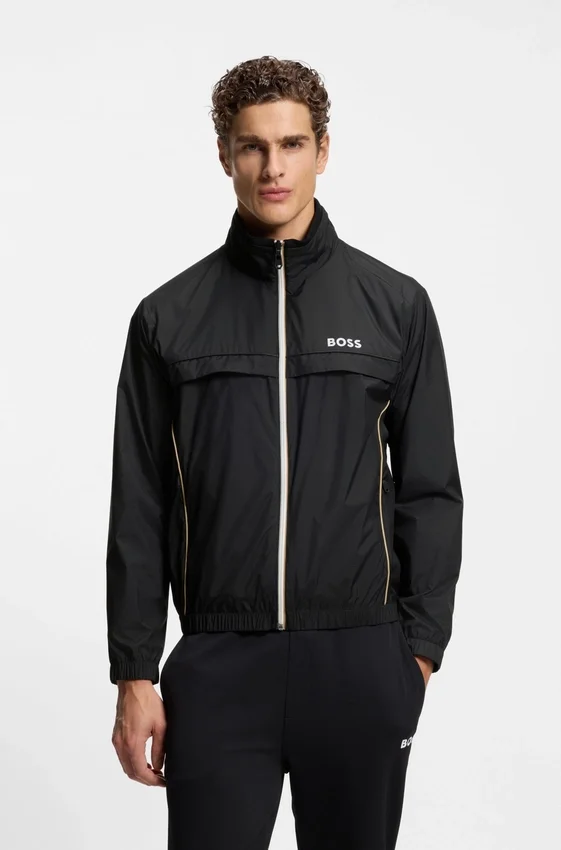 Contrast-piping jacket with water-repellent finish Contrast-piping jacket with water-repellent finish