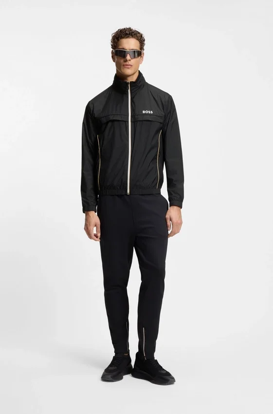 Contrast-piping jacket with water-repellent finish Contrast-piping jacket with water-repellent finish